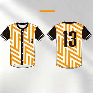 เสื้อเบสบอลแบบกำหนดเองพร้อมการพิมพ์ดิจิตอลแบบระเหิด เสื้อคาร์ดิแกน ชุดฝึกซ้อมกีฬา เสื้อยืดปักลาย - Product Image 3