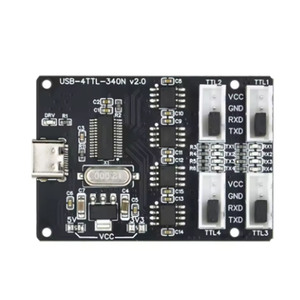USB-4TTL-340N V2.0 USB to TTL Serial Converter โมดูล4พอร์ต Type-C CH340 UART BOARD สำหรับไมโครคอนโทรลเลอร์ Arduino - Product Image 1
