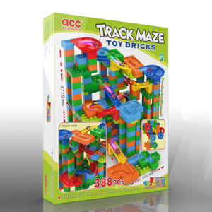 Trẻ Em Lắp Ráp 388Pcs Gạch Đồ Chơi Thiết Lập Đầu Giáo Dục DIY Theo Dõi Mê Cung ABS Nhựa Đá Cẩm Thạch Chạy Xây Dựng Khối Đồ Chơi Trẻ Em - Product Image 2