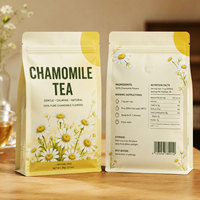 Sachets d'emballage personnalisés pour thé aux fleurs, pochettes à fond plat à huit soudures latérales, sacs refermables en Mylar pour café et thé, qualité alimentaire, vente en gros directe usine