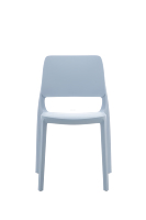 Chaise de café moderne, simple, ergonomique, empilable, en polypropylène bleu clair