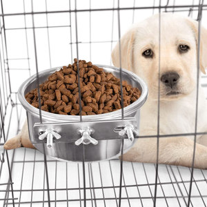 Bunnyhi XGW002 Aço inoxidável Coop Cup Wire Hanger Kennel Pet Bowl Pet <span class=keywords><strong>Food</strong></span> Tigelas de água para cães Gatos Pássaros - Product Image 4