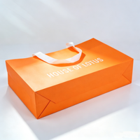 Sacs d'emballage en papier orange personnalisés pour bijoux de luxe, bagues, boutiques et vente au détail