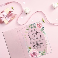 Cartes d'invitation de mariage en acrylique de luxe pour événements et décorations intérieures