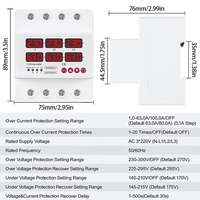 Stabilisateur de tension triphasé CA réglable avec affichage numérique, protection contre les surtensions/sous-tensions, relais de protection 50/60Hz, 63A/100A
