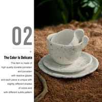 Hochwertige 220/100ML Nordische Einzigartige Unregelmäßige Form Reaktive Weiße Kleine Espresso Keramik Tee Kaffeetasse und Untertasse