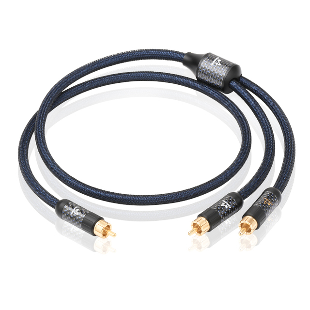 HiFi RCA Cable 2RCA Male Pure Silver Gold-plated Connectors PVC for Speaker Telephone Monitor Microphone Camera Car Computer
