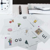 Services d'impression de cartes flash personnalisées en papier 400 g/m² pour l'apprentissage phonétique éducatif des enfants, y compris l'emballage personnalisé