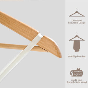 Venta Caliente Alta Calidad Al Por Mayor Perchas De Madera Para Ropa Chaquetas Abrigos Trajes Camisas Adecuadas Para El Armario - Product Image 5