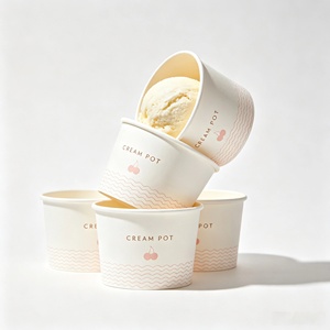 Vasos de Papel Desechables Personalizados para Helado, Vasos para Sundae con Tapa y Cuchara, Venta al por Mayor - Product Image 3