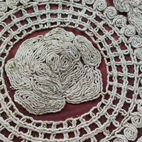 En stock – Grande applique florale vintage en dentelle, motif spirale de roses circulaire de 32 cm, pour robe de mariée et napperon