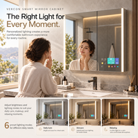Miroir de salle de bain intelligent mural en gros avec écran tactile de 5 pouces, fonction anti-buée IA et système audio Wi-Fi Bluetooth
