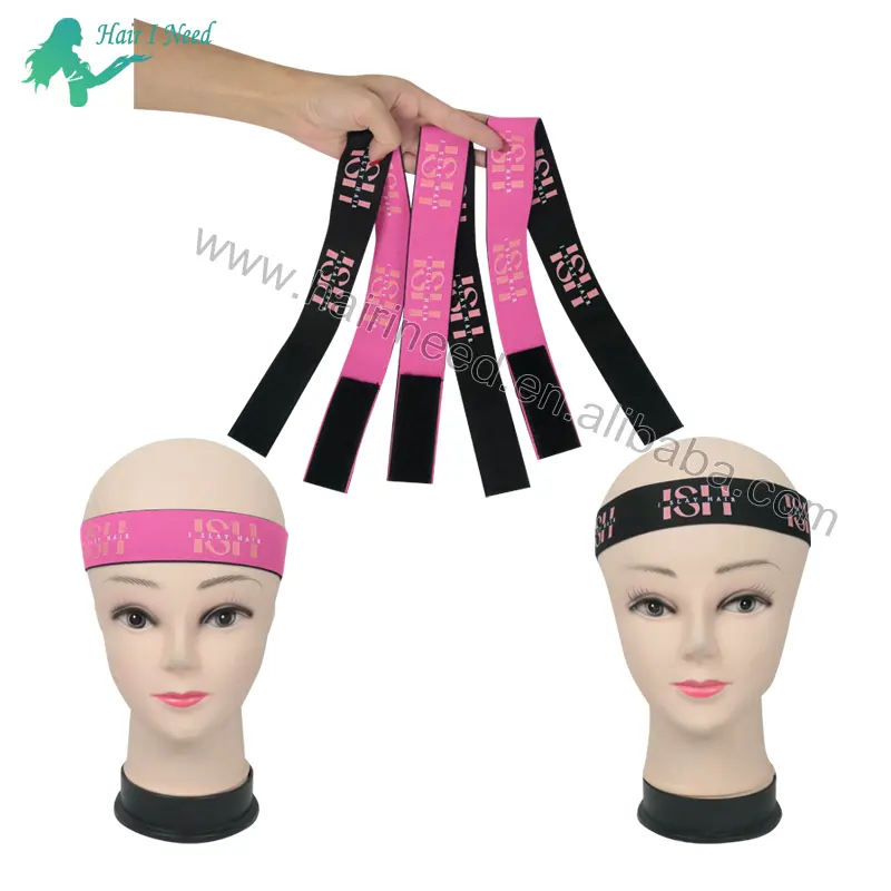 Logotipo personalizado Lace ajustável Hairband Edge Slayer Head Wrap Peruca Grip Melt Band Elastic Headband Frontal Lace Melting Band para peruca