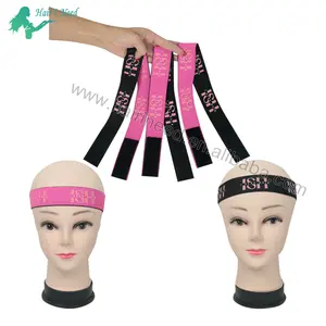 Custom Logo Adjustable Lace Hairband Edge Slayer Head Wrap Wig Grip Melt Band Elastic Headband Frontal Lace Melting Band for Wig