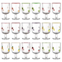 Op maat gemaakte handgeschilderde iconen-sapglazen, aanpasbare DIY glazen bekers met reliëf strepen