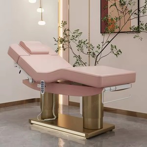 Luxury pink Salon <b>Bed</b> Modern 4 Motor <b>Led</b> Lights Massage Table Electric Beauty Center <b>Bed</b> for Salon - Product Image 1