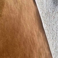 Tissu en cuir suédé solide collé de polyester micropolaire de haute qualité de l'usine chinoise pour veste manteau d'hiver coupe-vent