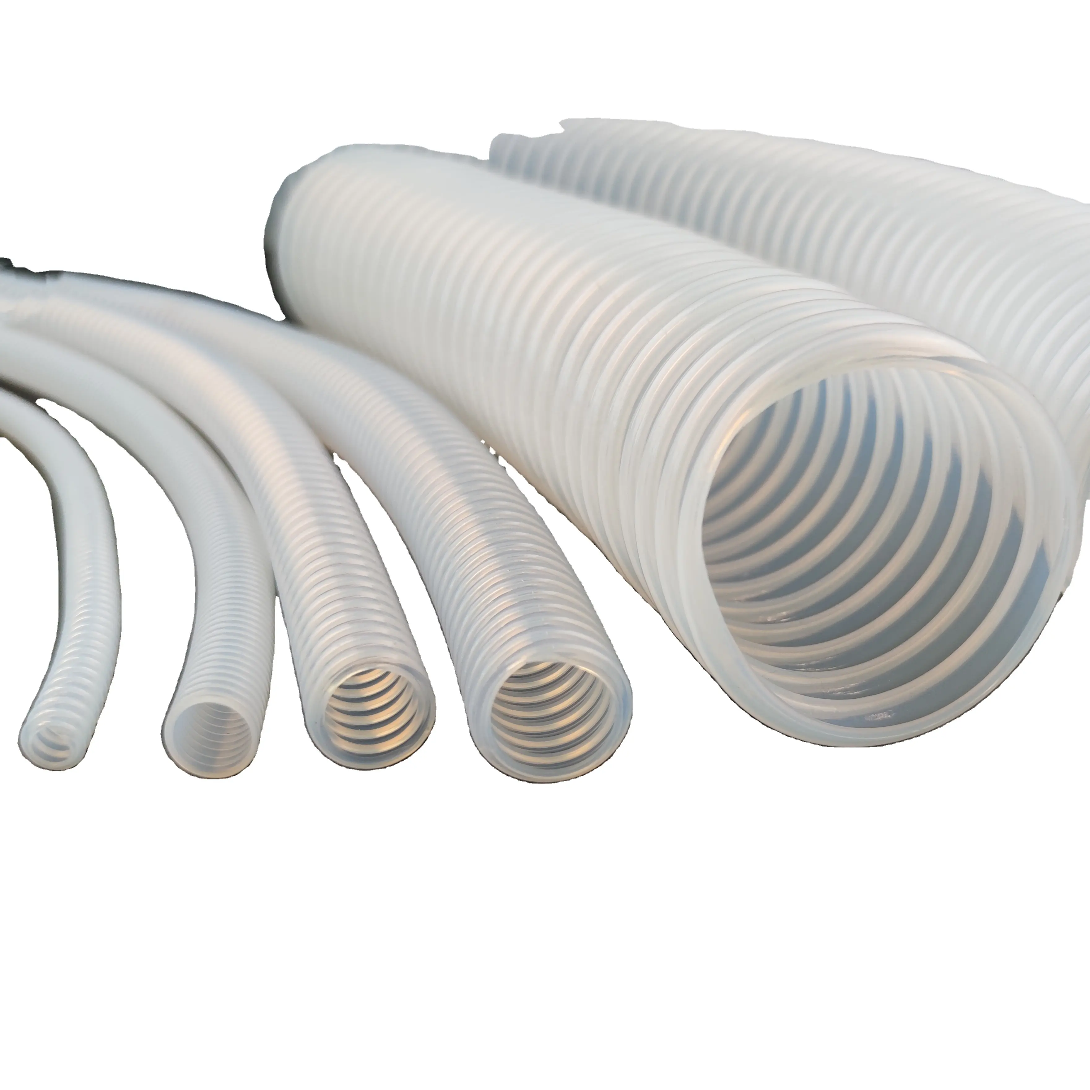 Ptfe Corrugated Hose Acid Resistance Ptfe Hydraulic Corrugated Tube Flat Smooth Ends Tube For Oil Pump Fuel