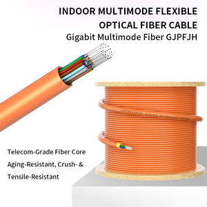 สายไฟเบอร์ออปติกแบบหลายโหมดสำหรับภายในอาคาร GLGW รุ่น GJPFJH OM1/OM2 62.5/125 ม. สีส้ม  วัสดุหุ้ม PVC/LSZH  4/6/12/24 คอร์  สำหรับส่งข้อมูลกิกะบิต  วัสดุเสริมแรงอะรามิด - Product Image 4