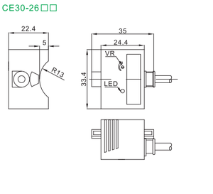 เซ็นเซอร์ตรวจจับระดับความเร็วแบบสายเคเบิลชนิดคาปาซิทีฟ Akusense NPN (CE30-26NO) CE30-26NO CE30-26NO - Product Image 2