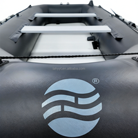 Bateau de pêche gonflable en PVC Hailebao, moteur électrique/essence 4HP, capacité 5 personnes, pour la dérive, le surf, les lacs, les rivières, noir