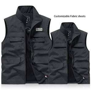 Gilet d'été unisexe en toile respirante à séchage rapide, multi-poches, sans manches, en maille, pour le travail – Vente en gros - Product Image 2
