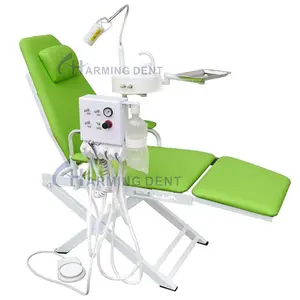 Encantador equipo dental, unidad de silla plegable dental portátil con lámpara LED de operación/silla dental plegable instrumento cuspidor