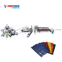 Feuille de tuile de toit vitrée ondulée en plastique PVC ASA PMMA faisant le panneau de toit de machine d'extrusion formant la chaîne de production