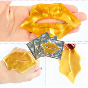 Masques en feuille de soin hydratant pour les lèvres véganes, patchs cristallins, cosmétiques en gros, masque pour les lèvres en hydrogel au collagène, or 24K et rose, pour rebranding - Product Image 4