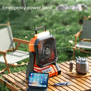 Ventilateur portable USB rechargeable pour téléphone portable, lumière LED silencieuse, camping, recharge USB - Product Image 3