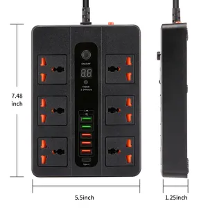 Hot Selling Good Quality Universal Power Socket Panel Usb Smart Power Socket OEM ODM Service Commercial Power Strip 10A CN;GUA