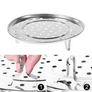 Acciaio inossidabile rotondo cremagliera a vapore supporto per gnocchi vassoio a vapore ripiano per alimenti a tre gambe utensili da cucina rimovibile Steami - Product Image 6