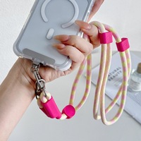 Nouvelle lanière de téléphone portable tressée unie de style INS japonais et coréen, réglable, pour coque iPhone