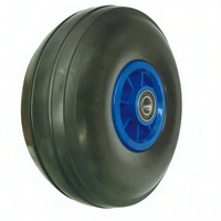 Roue en caoutchouc PU stable de haute qualité avec roulement à billes intégré pour chariot à main, remorque, logistique, jardinage et construction