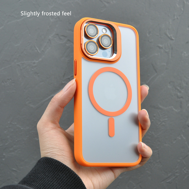 Premium Magnetic Hybrid Cover for iPhone 15 16 Pro Max Factory Price Oxidized Aluminum Camera Frame Side Key Mobile Phone Case