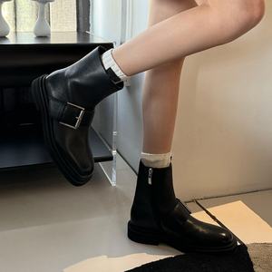 Scarpe da <span class=keywords><strong>donna</strong></span> 2025 con Logo personalizzato Stivaletti con chiusura lampo in pelle di vacchetta da <span class=keywords><strong>donna</strong></span> - Product Image 2