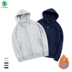 Sudaderas con cremallera personalizadas para hombre Sudadera con capucha bordada de lana <span class=keywords><strong>polar</strong></span> unisex para hombre - Product Image 2