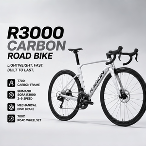 Bicicleta de Carretera de Fibra de Carbono T700, 18 Velocidades, Grupo Shimano SORA R3000, Freno de Disco Mecánico, Eje Pasante, Bicicleta de Gravel de Carbono, Venta al Por Mayor - Product Image 1