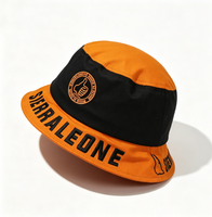 Groothandel op maat gemaakte Color Block Bucket Hat, 3D geborduurde letterprint brede rand zonnehoed unisex outdoor strand vissershoed