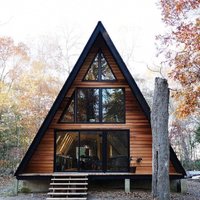Cabane de luxe à ossature en A haute résistance, villa modulaire à faible hauteur, écoénergétique, structure durable résistante aux intempéries, maison préfabriquée
