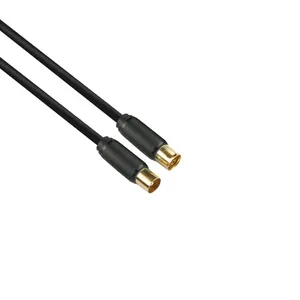 Antena macho banhado a ouro 24k, cabo coaxial de antena de tv cabo com 9.5 tipo/f, conector coaxial