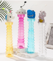 500ml Fruitbeker Tuinbekers Plastic Partybekers met rietje en deksel Lage prijs Promotionele fles