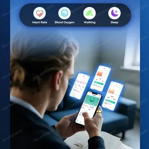 Anillo Inteligente R5 para Hombre y Mujer con Estuche de Carga, Monitor de Frecuencia Cardíaca, Oxígeno en Sangre, Temperatura de la Piel, Resistente al Agua 5ATM para Android IOS - Product Image 3