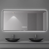 Cermin Dinding Kamar Mandi Oval Modern Desain Baru dengan Lampu LED, Sensor Sentuh, dan Penerangan