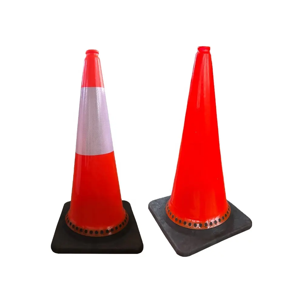 TC303B Durable PVC reflective elastic road cone 70 cm Road Cone Flexible PVC Safety Used Traffic Cone