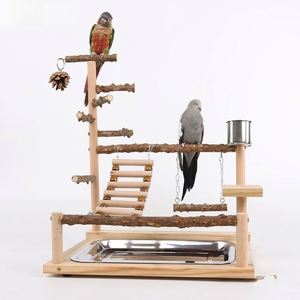 Fournitures pour animaux de compagnie en gros : Aire de jeux pour oiseaux, support en bois naturel pour perroquets, adapté aux petits et moyens animaux de compagnie, vente chaude - Product Image 2