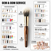 Kuas Rias Wajah Gaya Bambu OEM ODM, Kuas Concealer, Eyeshadow, Alis, Bibir, Perlengkapan Kecantikan, Set Kuas Kosmetik