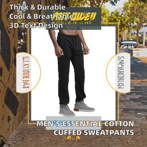 High Quality Best Seller Cotton Men ESSENTIAL Straight Cuffed Heavyweight Breathable Pants 3D Flocking Printing <b>Letters</b> <b>Light</b> - Product Image 2