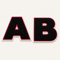 Patchs en chenille personnalisés avec lettres, alphabet universitaire, fabricant OEM pour vêtements et habillement