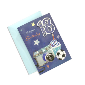 <span class=keywords><strong>Carte</strong></span> d'invitation d'anniversaire personnalisée en feuille d'or, invitations de 18e anniversaire faites à la <span class=keywords><strong>main</strong></span> - Product Image 1